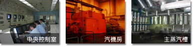 中央控制室、汽機房、主蒸氣槽照片