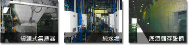袋濾式集塵器、純水場、底渣儲存設備照片